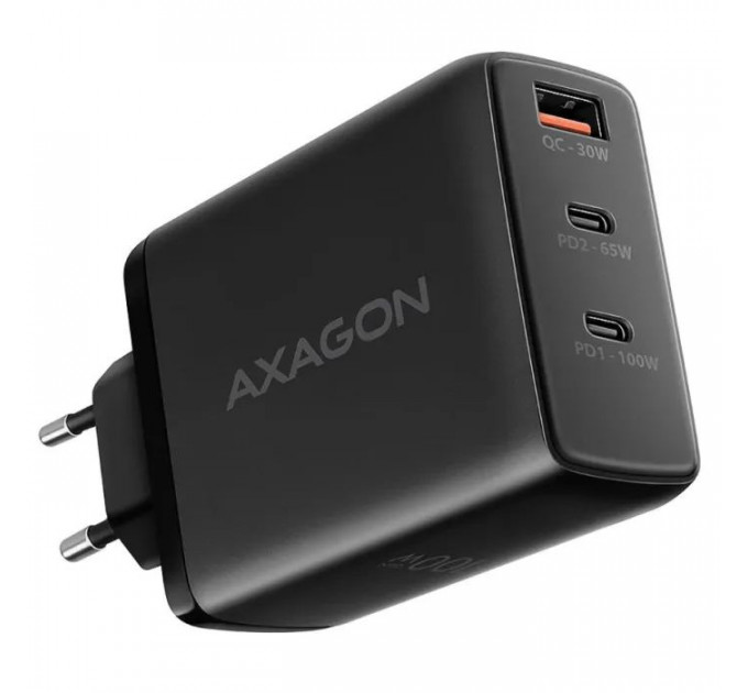 Зарядний пристрій AXAGON 1xUSB + 2xUSB-C 100W QC4+ PD3.0 PPS black (ACU-DPQ100) Зарядний пристрій AXAGON 1xUSB + 2xUSB-C 100W QC4+ PD3.0 PPS black (ACU-DPQ100)