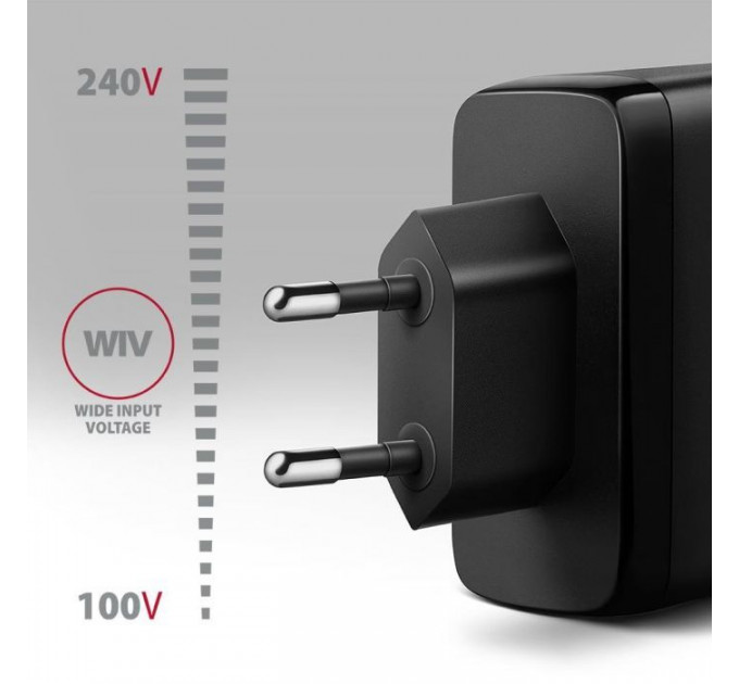 Зарядний пристрій AXAGON 1xUSB + 2xUSB-C 100W QC4+ PD3.0 PPS black (ACU-DPQ100)