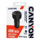 Зарядное устройство для Canyon 1xUSB + 1xUSB-C PD48W black (CNE-CCABR3AC)