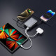 Батарея универсальная SWISSTEN 20000mAh SPACE 22\/5W PD QC w/built-in cables USB-C/LIGHTNING Silver (8595217490598)