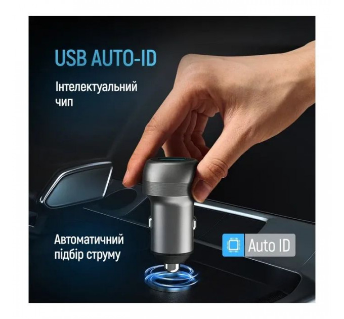 Зарядний пристрій ColorWay USB-C PD35W + USB QC3.0 car adapter (CW-CHA066PD-GR)