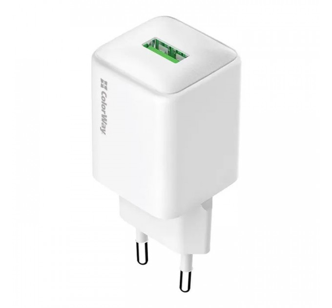 Зарядний пристрій ColorWay USB QC3.0 18W white (CW-CHS063Q-WT)
