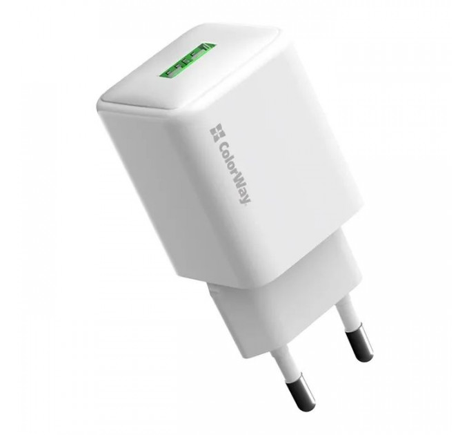 Зарядний пристрій ColorWay USB QC3.0 18W white (CW-CHS063Q-WT)
