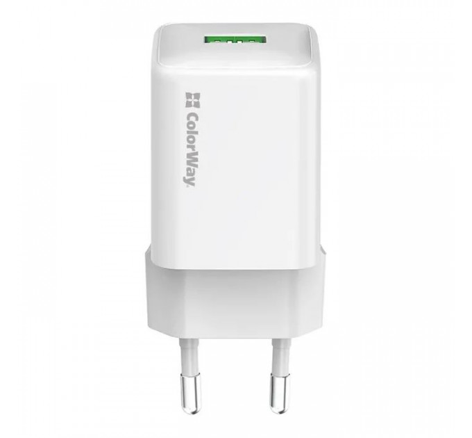 Зарядний пристрій ColorWay USB QC3.0 18W white (CW-CHS063Q-WT)