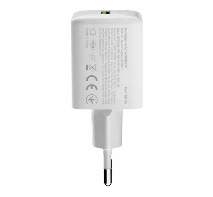 Зарядний пристрій ColorWay USB QC3.0 18W white (CW-CHS063Q-WT)