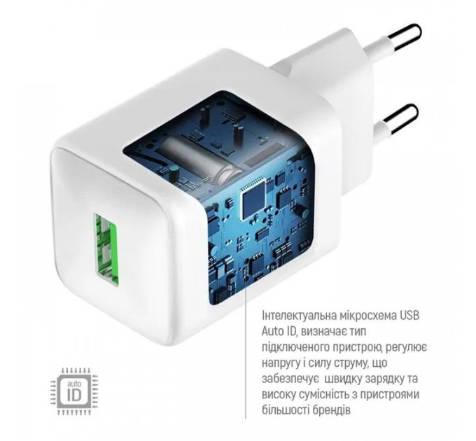 Зарядний пристрій ColorWay USB QC3.0 18W white (CW-CHS063Q-WT)
