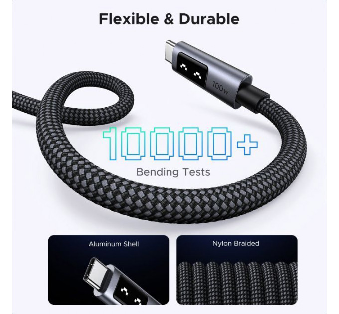 Дата кабель USB-C to USB-C 1.0m PD 100W L509 black Ugreen (35501)