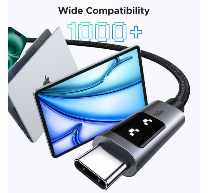 Дата кабель USB-C to USB-C 1.0m PD 100W L509 black Ugreen (35501)
