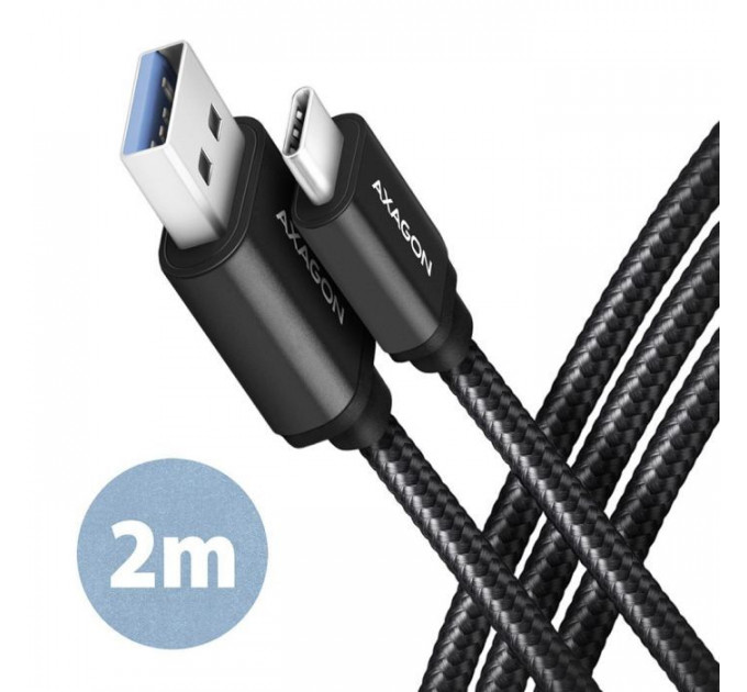 Дата кабель USB 3.2 AM to USB-C 2.0m black AXAGON (BUCM3-AM20AB)