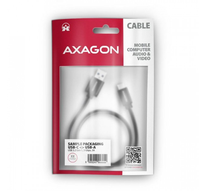 Дата кабель USB 3.2 AM to USB-C 2.0m black AXAGON (BUCM3-AM20AB)