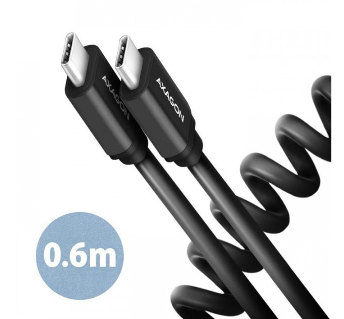 Дата кабель USB-C to USB-C 0.6m 60W black AXAGON (BUCM-CM10TB)