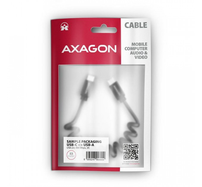 Дата кабель USB-C to USB-C 0.6m 60W black AXAGON (BUCM-CM10TB)