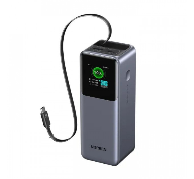 Батарея универсальная Ugreen 20000mAh 165W with Retractable Cable (PB726 55987B)
