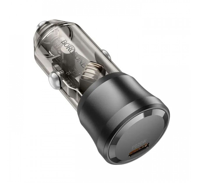 Зарядний пристрій BOROFONE 1xUSB-C PD20W car adapter black (6941991106934)