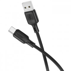 Дата кабель USB 2.0 AM to USB-C 3.0m silicone BX113 black BOROFONE (6941991115554)