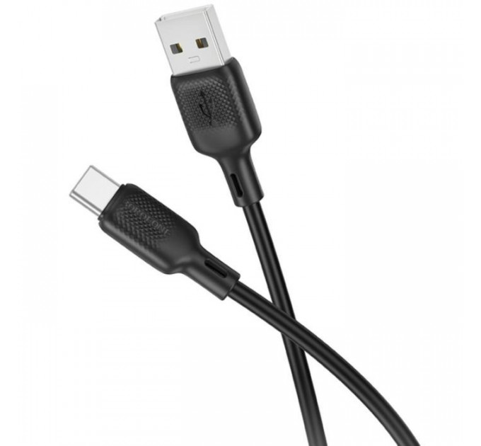 Дата кабель USB 2.0 AM to USB-C 3.0m silicone BX113 black BOROFONE (6941991115554)