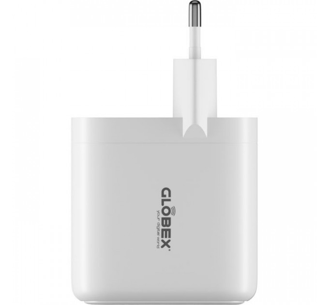 Зарядное устройство для Globex GaN 1xUSB + 1xUSB-C 65W FastPower white (GaN65WAC)