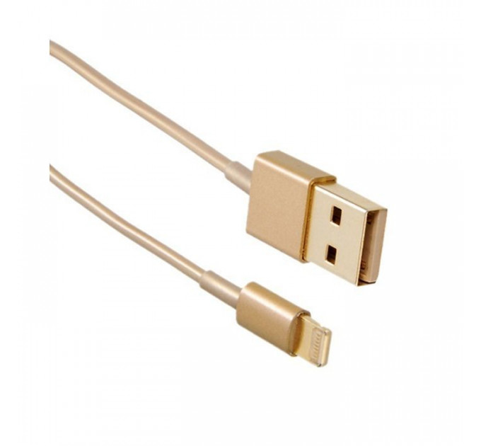 Дата кабель USB 2.0 AM to Lightning 1.0m Gold Drobak (215341)