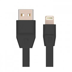 Дата кабель USB 2.0 - Lightning 2А (DR-1624) плоский (Black) 1,0м Drobak (219085)