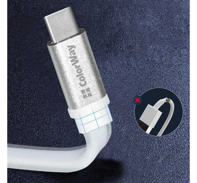 Дата кабеля USB 2.0 AM to USB-C 0.25m white ColorWay (CW-CBUC001-WH)