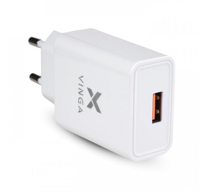 Зарядное устройство для Vinga QC3.0 Quick Wall Charger 1xUSB 18W Max (VWCQAW) Зарядное устройство для Vinga QC3.0 Quick Wall Charger 1xUSB 18W Max (VWCQAW)