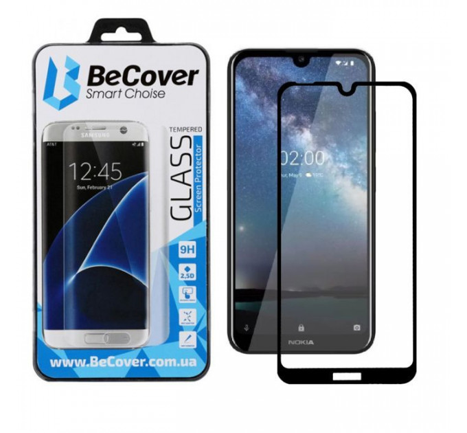 Скло захисне BeCover Nokia 2.2 Black (704076) Скло захисне BeCover Nokia 2.2 Black (704076)