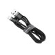 Дата кабель USB 2.0 AM to Lightning 2.0m Cafule 1.5A gray+black Baseus (CALKLF-CG1)
