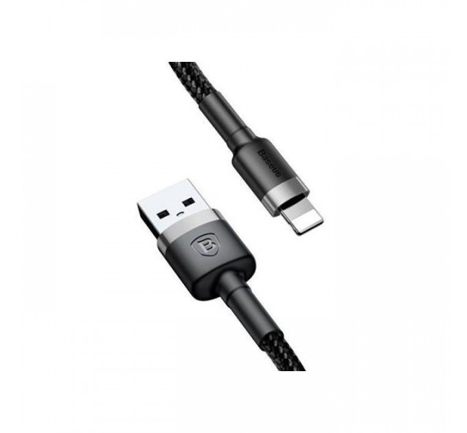 Дата кабель USB 2.0 AM to Lightning 2.0m Cafule 1.5A gray+black Baseus (CALKLF-CG1)