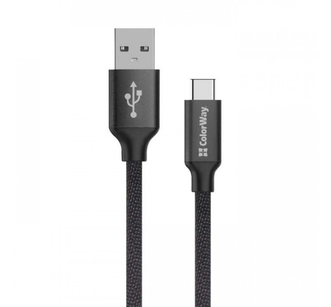 Дата кабеля USB 2.0 AM to USB-C 2.0m black ColorWay (CW-CBUC008-BK)