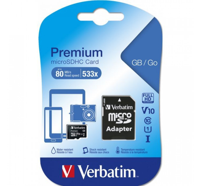 Карта памяти Verbatim 128GB microSDHC class 10 UHS-I (MDAVR-96\/G)