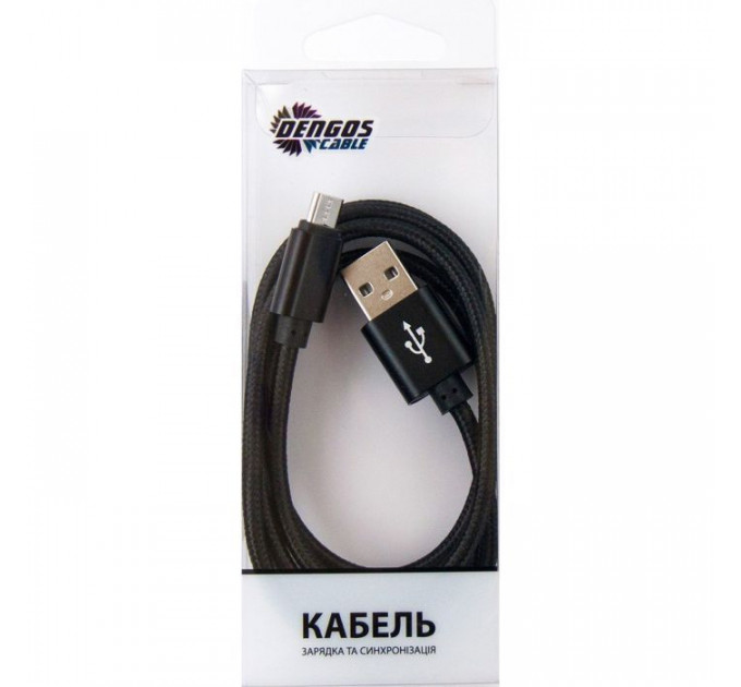 Дата кабель USB 2.0 AM to Micro 5P 1.0m black Dengos (NTK-M-MT-BLACK)