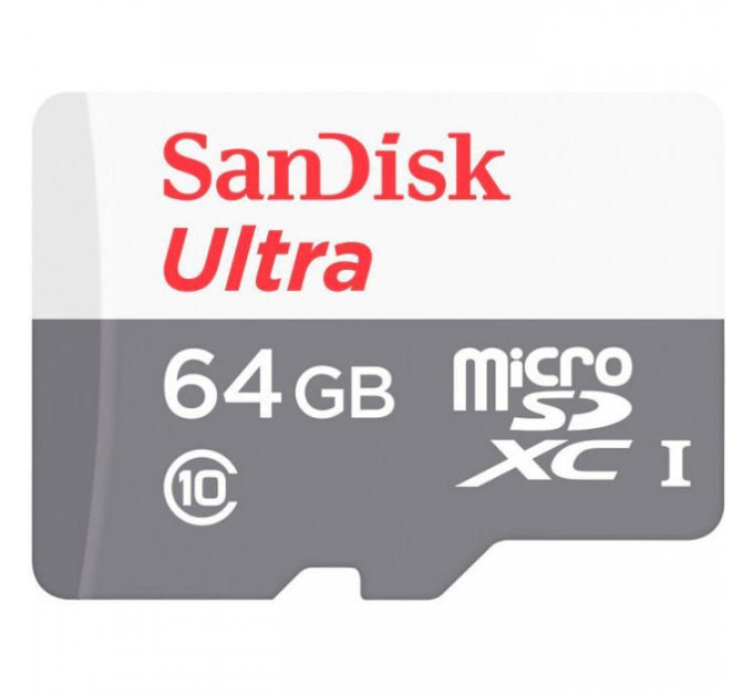 Карта памяти SanDisk 64GB microSD class 10 Ultra Light (SDSQUNR-064G-GN3MN)