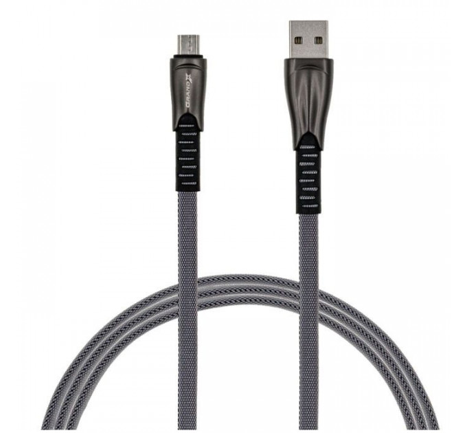 Дата кабель USB 2.0 AM to Micro 5P 1.0m black Grand-X (FM09)
