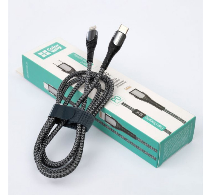 Дата кабель USB-C to Lightning 1.0m ColorWay (CW-CBPDCL033-GR)