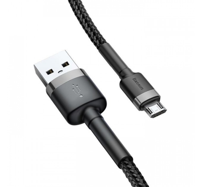 Дата кабеля USB 2.0 AM to Micro 5P 1.0m 2.4A grey-black Baseus (CAMKLF-BG1) Дата кабеля USB 2.0 AM to Micro 5P 1.0m 2.4A grey-black Baseus (CAMKLF-BG1)