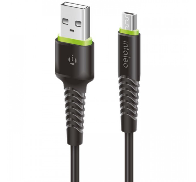 Дата кабель USB 2.0 AM to Micro 5P 2.0m CBFLEXM2 black Intaleo (1283126521430)