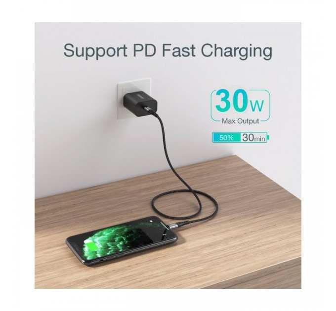 Дата кабеля USB-C to Lightning 1.2m MFI Choetech (IP0039-BK)