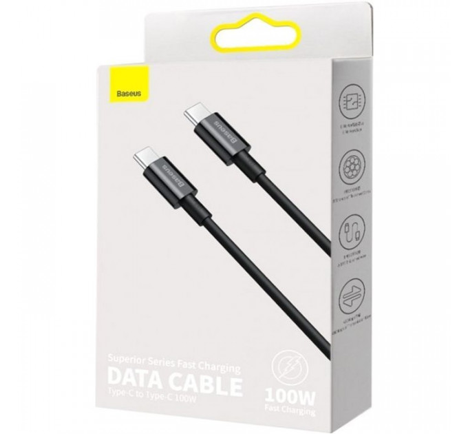 Дата кабель USB-C to USB-C 1.0m 5A Black Baseus (CATYS-B01)