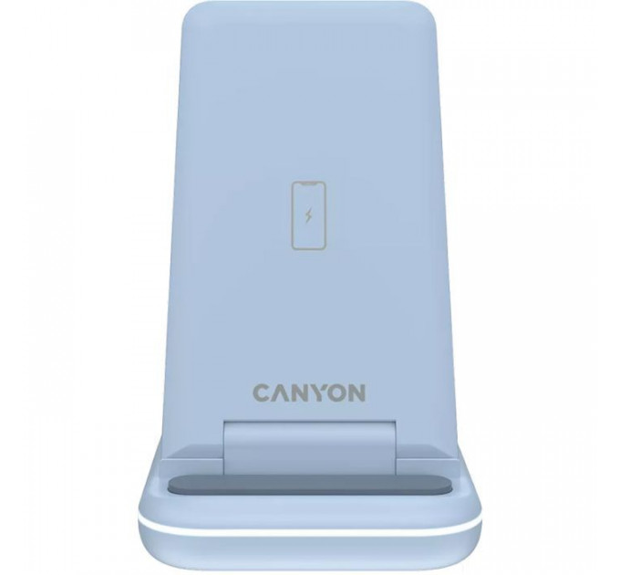 Зарядний пристрій Canyon WS-304 Foldable 3in1 Wireless charger Blue (CNS-WCS304BL)
