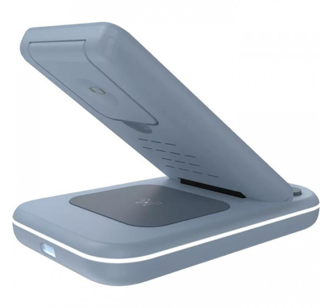 Зарядний пристрій Canyon WS-304 Foldable 3in1 Wireless charger Blue (CNS-WCS304BL)