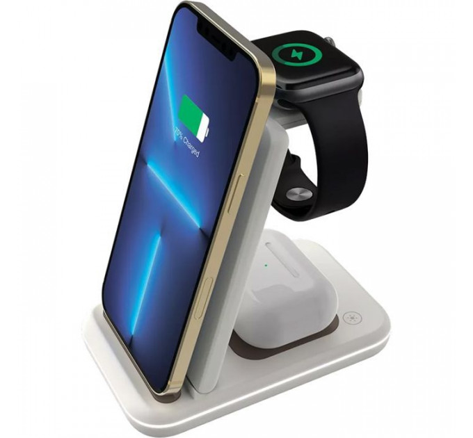 Зарядное устройство для Canyon WS-304 Foldable 3in1 Wireless charger Cosmic Latte (CNS-WCS304CL)
