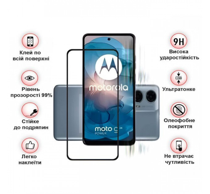 Скло захисне BeCover Motorola Moto G24\/G24 Power Black (710716)