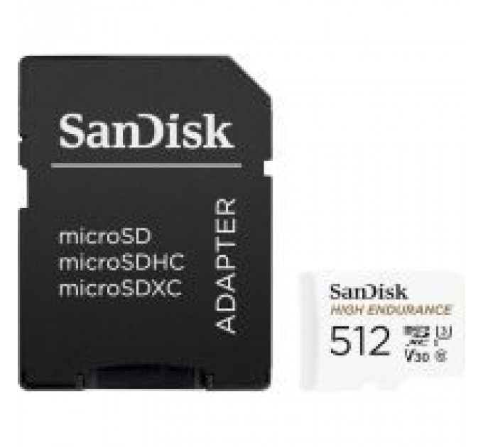 Карта пам/'яті SanDisk 512GB microSDXC High Endurance UHS-I U3 V30 + SD adapter (SDSQQNR-512G-GN6IA) Карта пам/'яті SanDisk 512GB microSDXC High Endurance UHS-I U3 V30 + SD adapter (SDSQQNR-512G-GN6IA)
