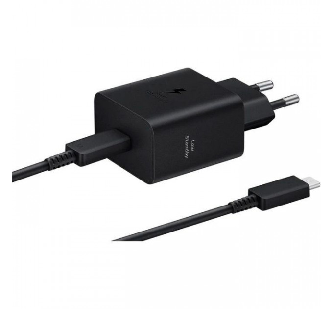 Зарядний пристрій Samsung 45W Compact Power Adapter (w C to C Cable) Black (EP-T4511XBEGEU) Зарядний пристрій Samsung 45W Compact Power Adapter (w C to C Cable) Black (EP-T4511XBEGEU)
