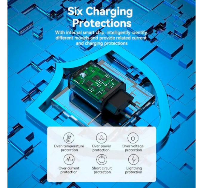 Зарядное устройство VENTION 2xUSB 38W (USB-C+USB-A) PD+QC3.0 black (FBIB0-EU)
