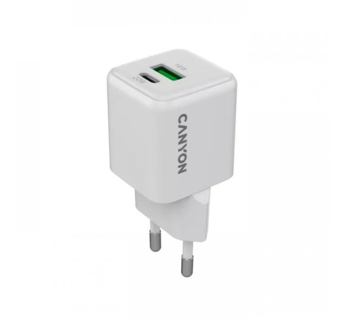 Зарядное устройство для Canyon CU20AC GaN 20W 1xPD 1xQC EU White (CNS-CUW20AC) Зарядное устройство для Canyon CU20AC GaN 20W 1xPD 1xQC EU White (CNS-CUW20AC)
