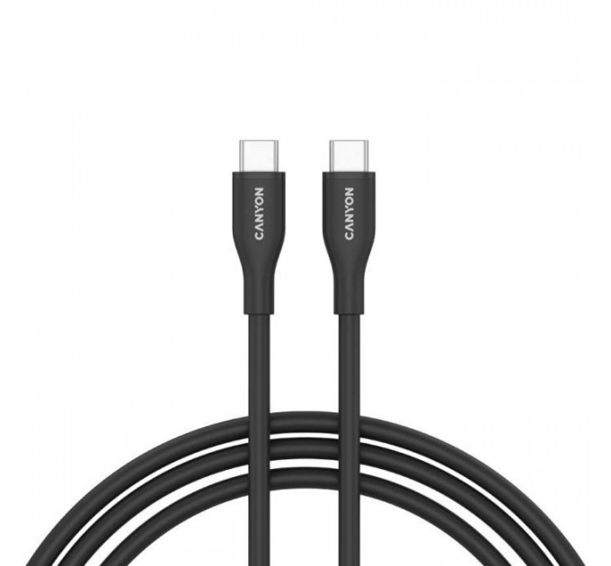 Дата кабель USB-C to USB-C 1.0m CC60SC10 60W Silicon Black Canyon (CNS-CC60SC10B)