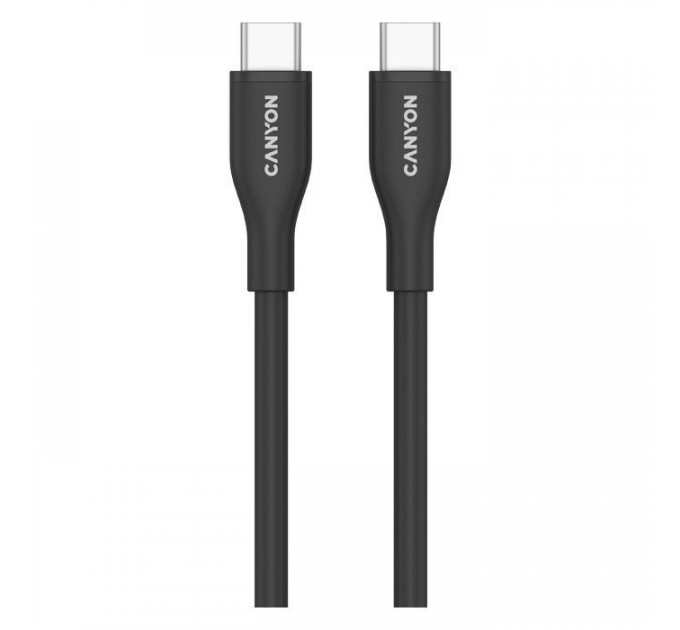 Дата кабель USB-C to USB-C 1.0m CC60SC10 60W Silicon Black Canyon (CNS-CC60SC10B)
