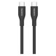 Дата кабель USB-C to USB-C 1.0m CC60SC10 60W Silicon Black Canyon (CNS-CC60SC10B)