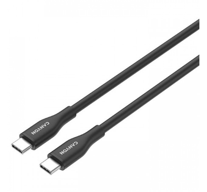 Дата кабель USB-C to USB-C 1.0m CC60SC10 60W Silicon Black Canyon (CNS-CC60SC10B)
